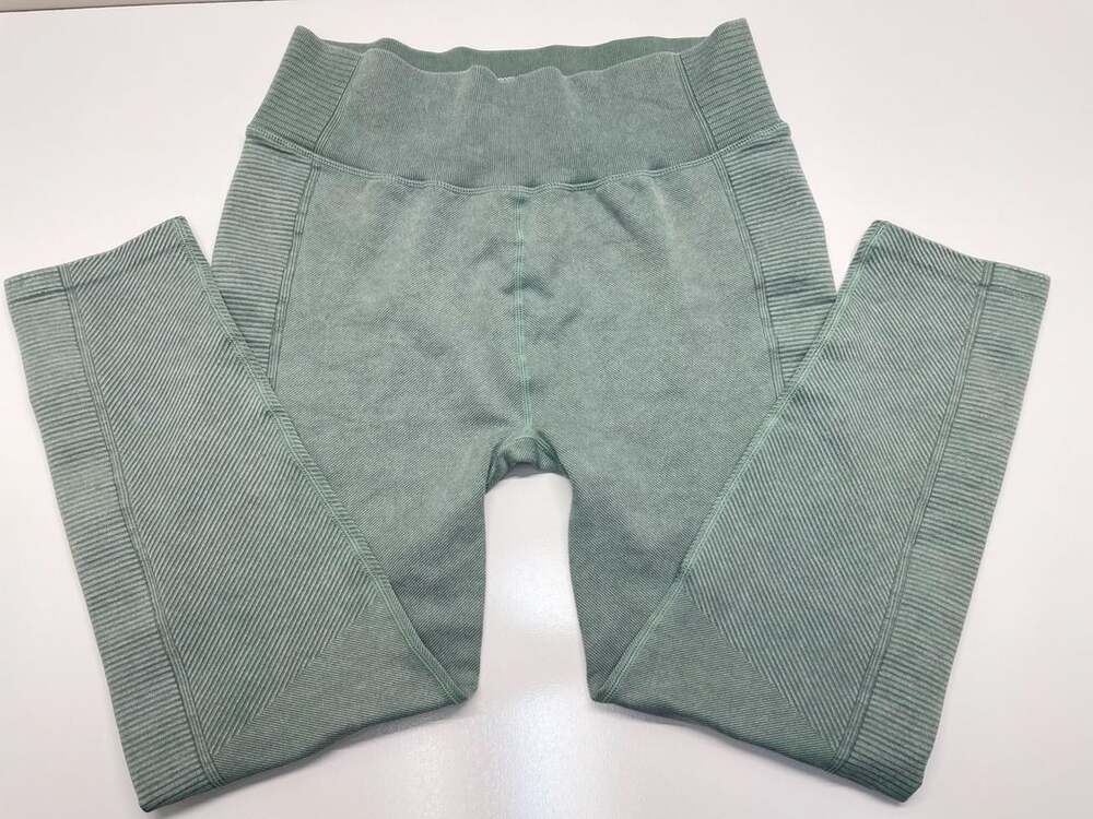 Harmony Balance Leggings Womens Large Cropped Green Stretch Nylon CHB60039